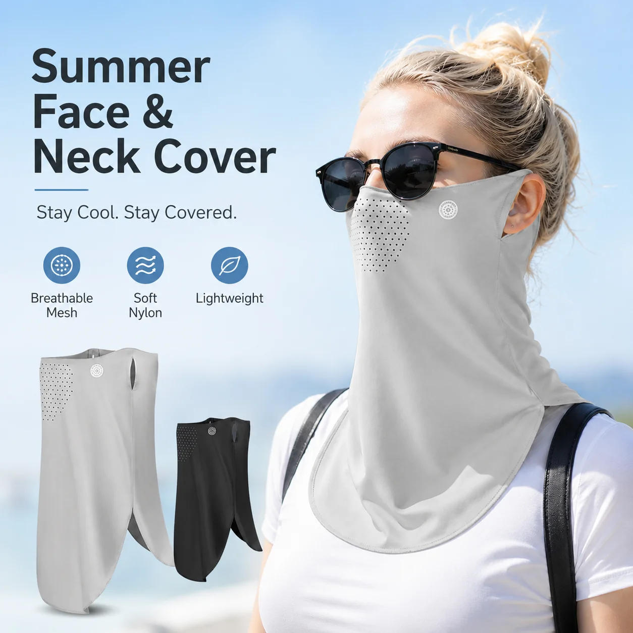 Cycling Loop - Nylon Sun Face Cover Breathable Cooling